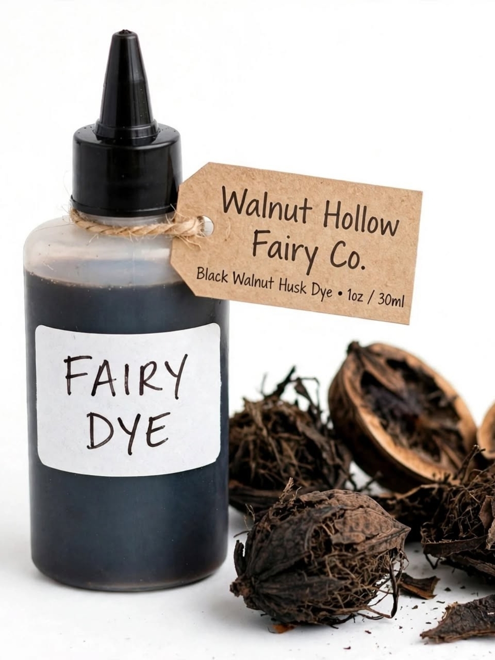 Black Walnut Husk Fairy Dye - Rich Black